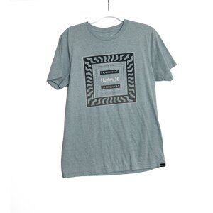 Hurley Mens Graphic Tee Heather Gray Short Sleeve Crew Neck M
